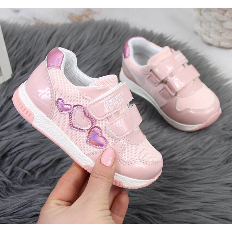 Chaussures de sport fille American Club roses 1