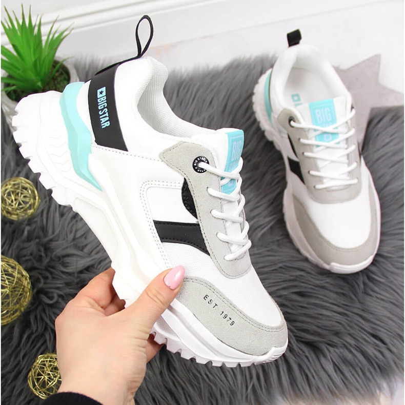 Baskets blanches femme Big Star JJ274A412 blanches gris multicolore 1