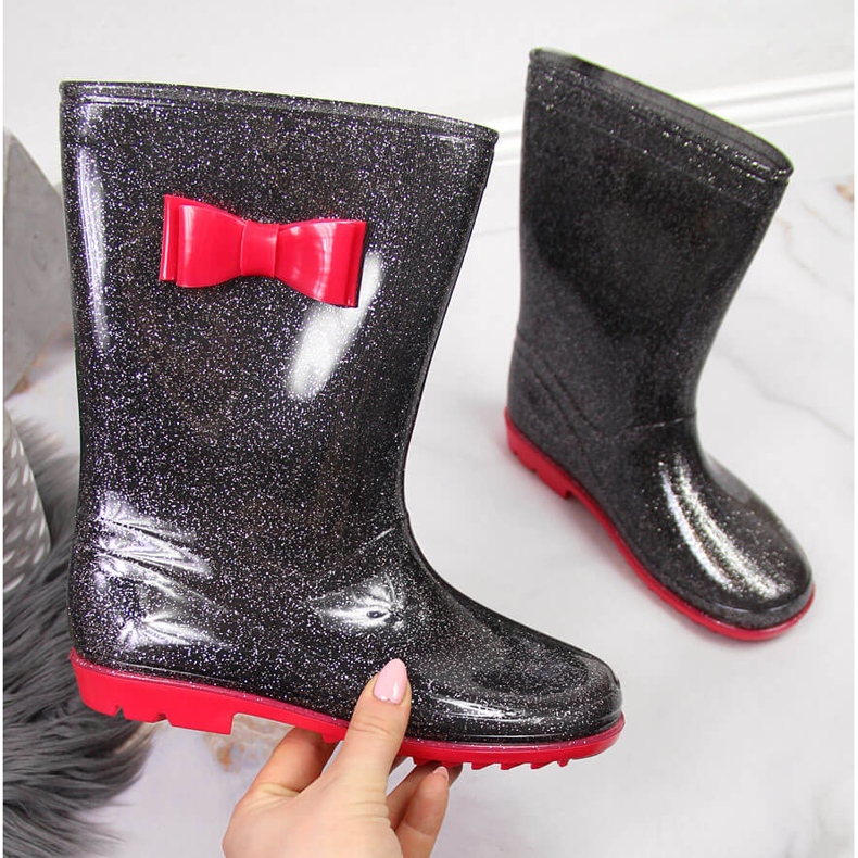 Galoches pour filles en brocart noir American Club 1