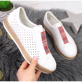 Chaussures en cuir pour femmes, slip-on blanc Rieker L7821-80 1