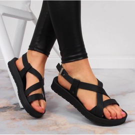 Sandales en caoutchouc noir pour femmes Zaxy Modern Sand Fem 18145 le noir 1