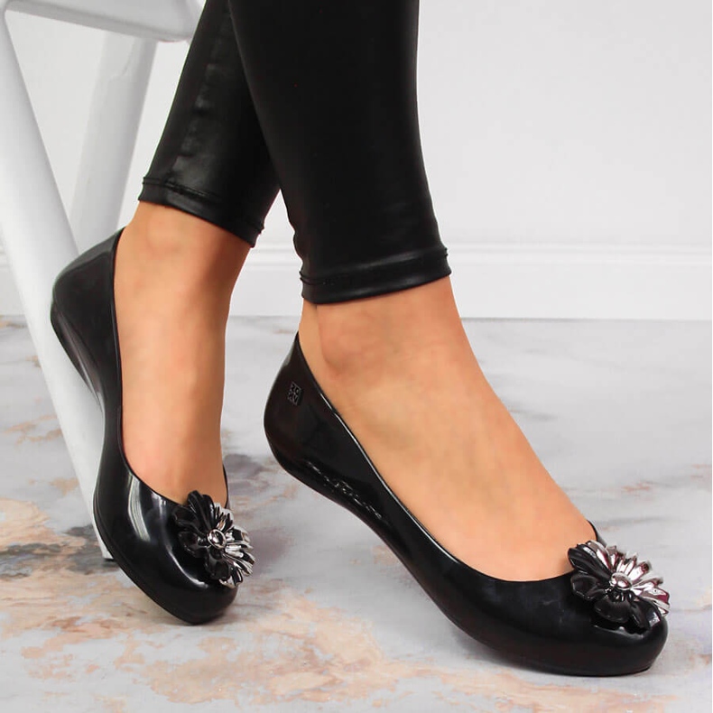 Ballerines femme meliski avec une fleur noir Zaxy JJ285048 1