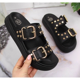 Chaussons pour femmes avec rivets noirs Bugatti JJ253070 le noir 1