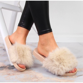 Chaussons fourrés beige femme Vinceza 1
