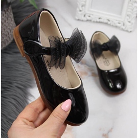 Ballerines fille avec velcro et nœud, noir Vinceza 1