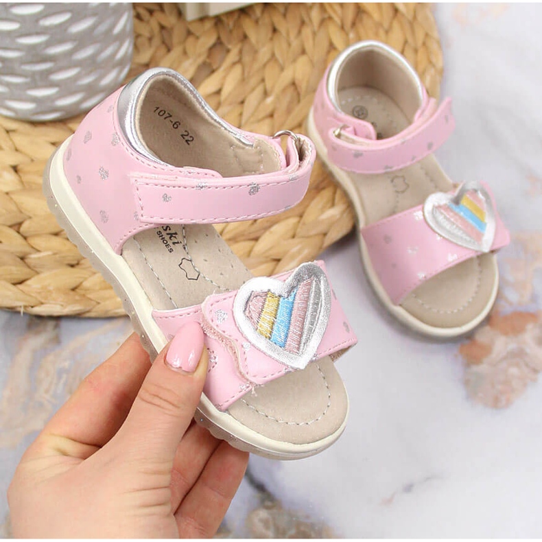 S.Barski Sandales fille à scratch rose S. Barski 1 S.Barski Sandales fille à scratch rose S. Barski 1