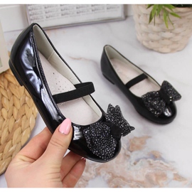 S.Barski Ballerines fille à élastique noir S. Barski 1