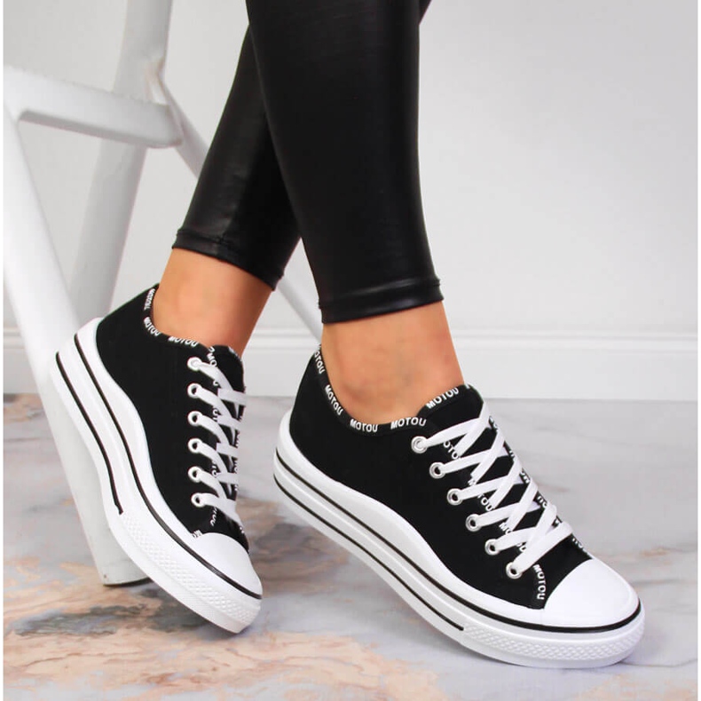 S.Barski Baskets noires pour femmes S. Barski sur la plateforme le noir 1