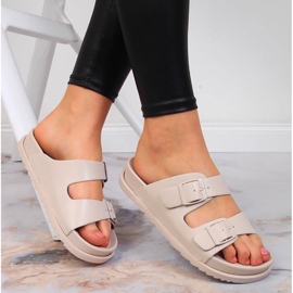 S.Barski Chaussons femme en caoutchouc à boucles beige S. Barski 1 S.Barski Chaussons femme en caoutchouc à boucles beige S. Barski 1