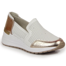 Chaussures compensées en cuir, blanc Filippo 1