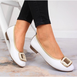 Ballerines en cuir blanc pour femme Filippo blanche 2