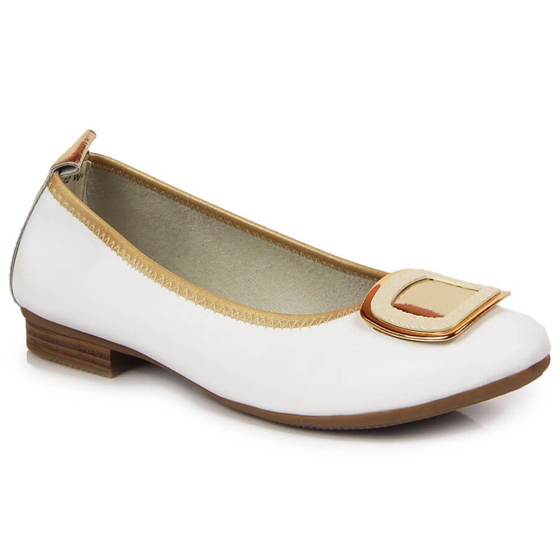 Ballerines en cuir blanc pour femme Filippo blanche 1