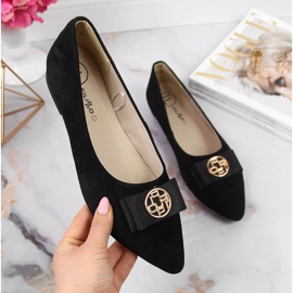 Ballerines pour femmes en cuir avec pointes Filippo noir le noir 3