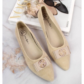 Ballerines en cuir pour femmes avec une pointe de beige Filippo 4