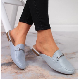 Chaussons femme avec ornement Vinceza bleu 1