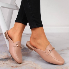Chaussons femme avec ornement Vinceza rose 1
