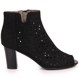 Bottes de printemps pour femmes sur un poteau ajouré Jezzi noir le noir 1