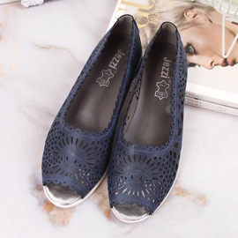 Chaussures ajourées femme, bout ouvert, bleu marine Jezzi 4
