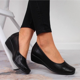Chaussures compensées ajourées femme, noir Jezzi le noir 4