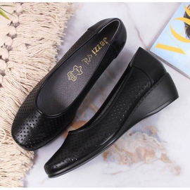 Chaussures compensées ajourées femme, noir Jezzi 1