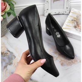 Escarpins sur tige décorative en noir Jezzi le noir 1