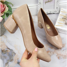 Escarpins sur un poteau Jezzi beige décoratif 1