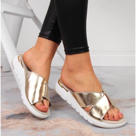 S.Barski Babouches femme en cuir laqué or S. Barski doré 1