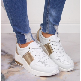 S.Barski Chaussures femme en cuir à semelles compensées, blanc S. Barski 2