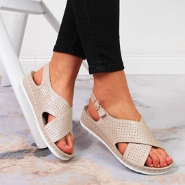 Sandales confortables pour femmes, beige Vinceza 1