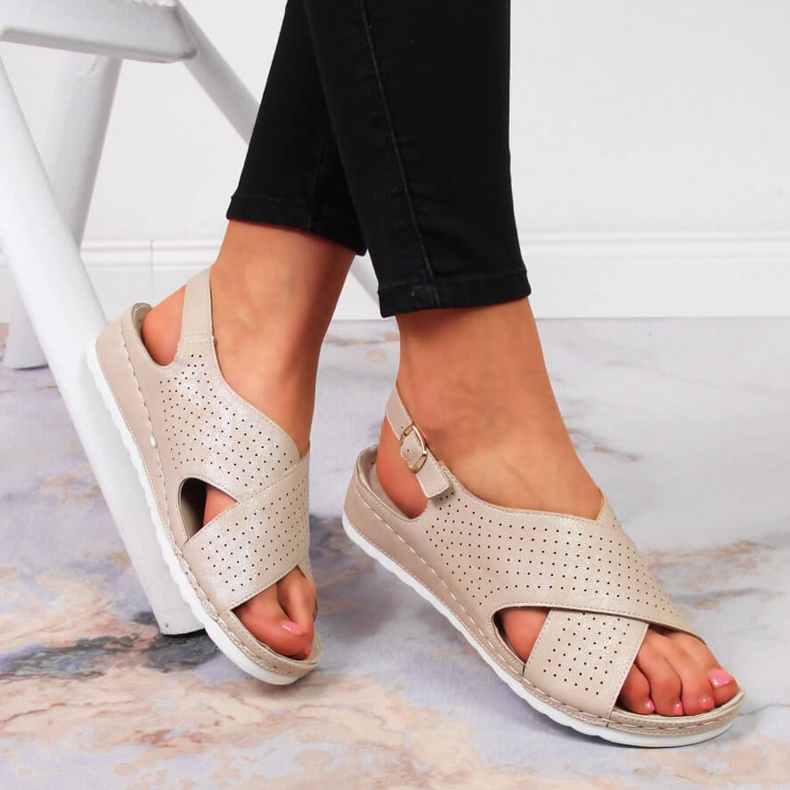 Sandales confortables pour femmes, beige Vinceza 1