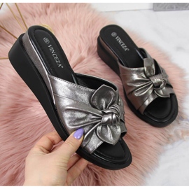 Chaussons compensés argent femme Vinceza 1 Chaussons compensés argent femme Vinceza 1