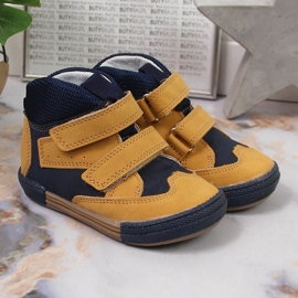 Chaussures garçon avec velcro camel Kornecki 6785 brun noir 2