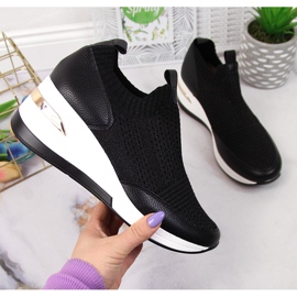 Baskets compensées noires pour femmes Artiker le noir 1