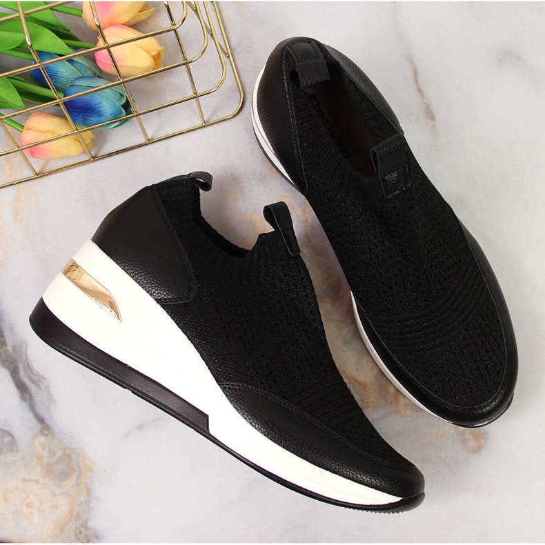 Baskets compensées noires pour femmes Artiker 2