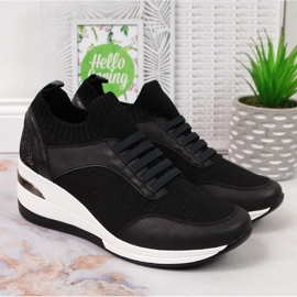 Chaussures compensées noires pour femmes, à enfiler noires Artiker le noir 2