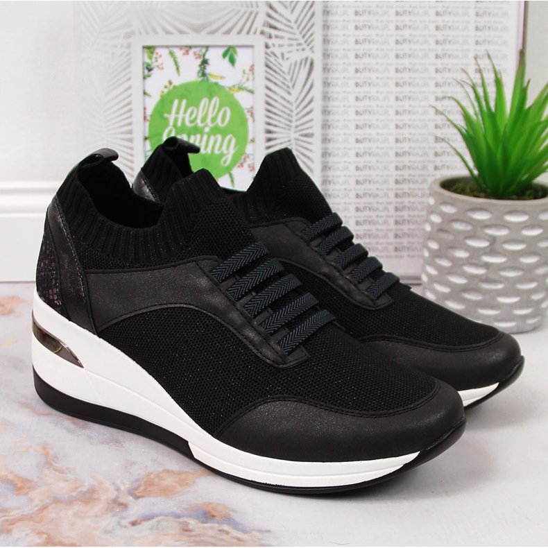 Chaussures compensées noires pour femmes, à enfiler noires Artiker 2