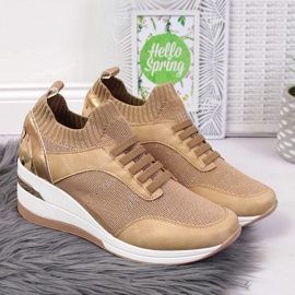 Richelieus pour femmes sur un coin, à enfiler, beige Artiker 2 Richelieus pour femmes sur un coin, à enfiler, beige Artiker 2