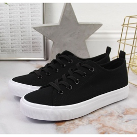 Baskets textile Atletico noires le noir 2