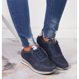 Baskets Jezzi bleues en daim, femmes 3