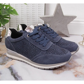Baskets Jezzi bleues en daim, femmes 5