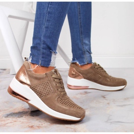 Chaussures compensées beiges pour femmes Jezzi 2 Chaussures compensées beiges pour femmes Jezzi 2