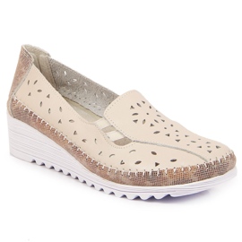 Chaussures confortables en cuir pour femme, beige T.Sokolski 1 Chaussures confortables en cuir pour femme, beige T.Sokolski 1