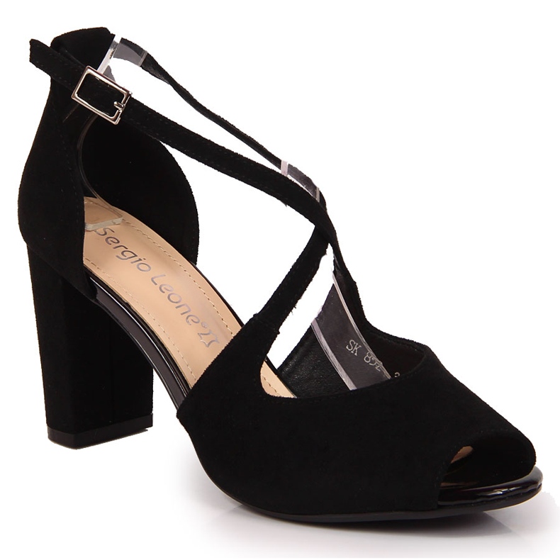 Sandales pour femmes sur le poteau noir de Sergio Leone le noir 1 Sandales pour femmes sur le poteau noir de Sergio Leone le noir 1