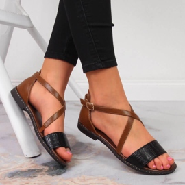 Sandales femme, Romanes, marron et noir Jezzi brun 1