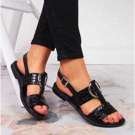 Sandales noires femme Jezzi 1