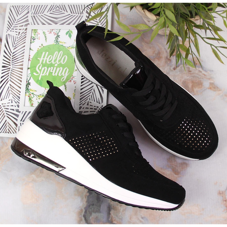 Chaussures compensées noires pour femme Jezzi 1