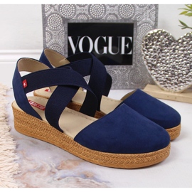 Big Star Sandales bleu marine pour femme avec bandes élastiques JJ276037 2