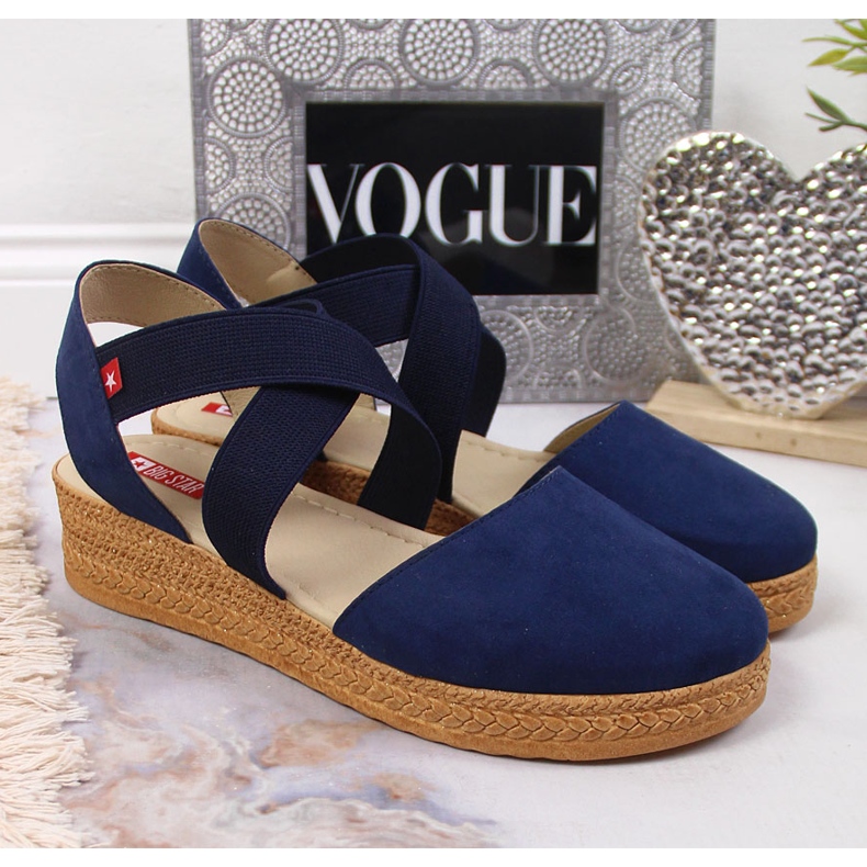 Big Star Sandales bleu marine pour femme avec bandes élastiques JJ276037 2