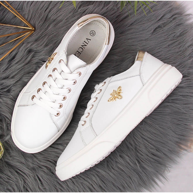 Chaussures femme en cuir à plateforme Vinceza blanche 2 Chaussures femme en cuir à plateforme Vinceza blanche 2