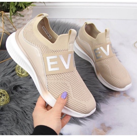 Chaussures de sport femme slip on beige Vinceza 1
